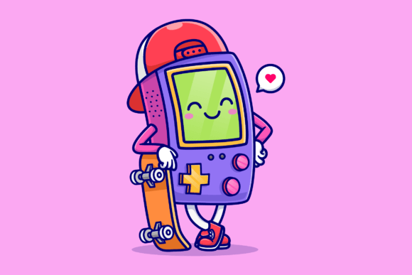 Cute Game Controller with Skateboard: A Fusion of Digital Play and Street Culture