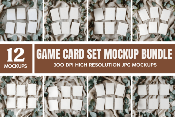 Game Card Set Mockup Bundle for Designers