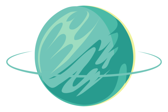 Green Planet Cartoon Icon: A Space Game Element for Creative Projects