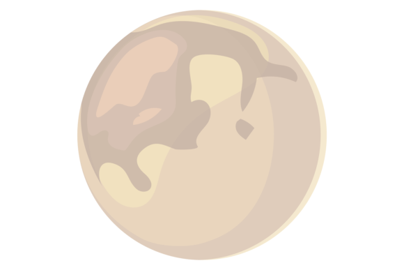 Planet Icon: Cartoon Pluto for Space Game Design