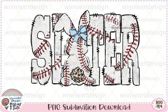 Sister Baseball Game Day Sublimation Designs