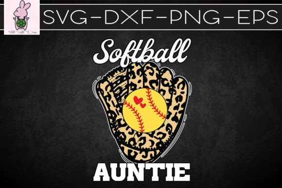 Softball Auntie Leopard Game Day SVG
